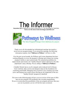 Thank you to all who attended our informational meetings last... unveil our new program design. If you missed the meetings,... The New Program Design from Wellness &amp; Leisure