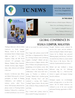 Global Conference in Kuala Lumpur, Malaysia WINTER 2014, Issue 2