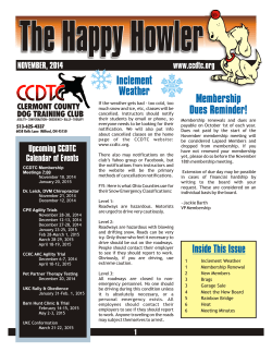 The Happy Howler Membership Dues Reminder! CLERMONT COUNTY