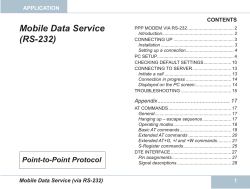 Mobile Data Service (RS-232) APPLICATION CONTENTS