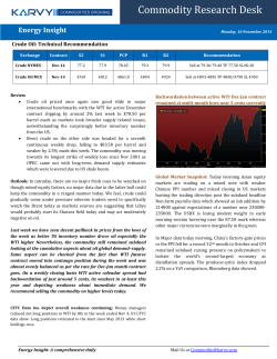 Commodity Research Desk Energy Insight  Crude Oil: Technical Recommendation