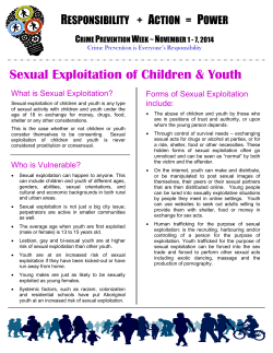 Sexual Exploitation of Children &amp; Youth R A P