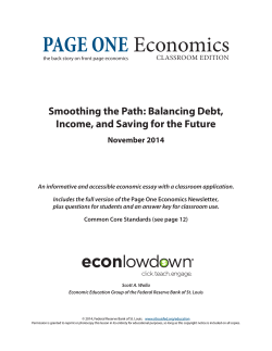 PAGE ONE Economics Smoothing the Path: Balancing Debt,