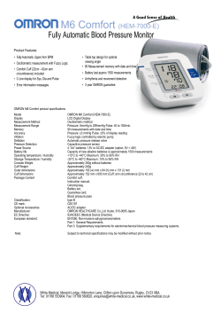 M6 Comfort Fully Automatic Blood Pressure Monitor (HEM-7000-E)