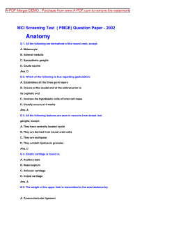 Anatomy MCI Screening Test  ( FMGE) Question Paper - 2002