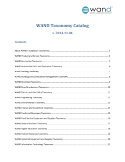 WAND Taxonomy Catalog v. 2014.11.04 Contents