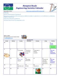 Hampton	Roads Engineering	Societies	Calendar  November	2014