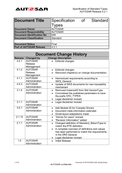 Document Title Specification of Standard