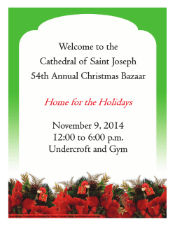 Welcome to the Cathedral of  Saint Joseph 54th Annual Christmas Bazaar