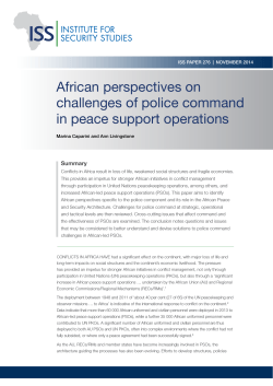 African perspectives on challenges of police command in peace support operations Summary