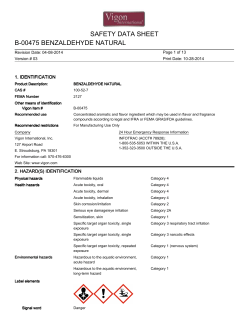 SAFETY DATA SHEET B-00475 BENZALDEHYDE NATURAL 1. IDENTIFICATION Page 1 of 13