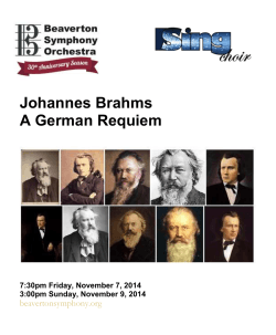 BEAVERT SYMPHONY  Johannes Brahms