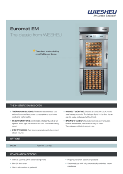 * Euromat EM The classic from WIESHEU THE IN-STORE BAKING OVEN