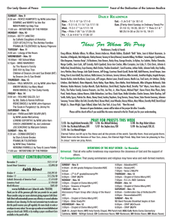 Those For Whom We Pray