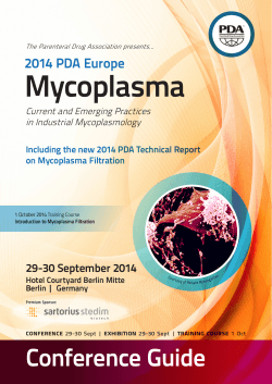 Mycoplasma Conference Guide  2014 PDA Europe