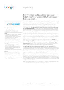 DFP Premium and Google Ad Exchange help	Times	Internet	benefit	fully	from	digital business boom Google Case Study