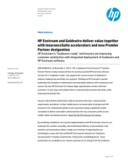 HP Exstream and Guidewire deliver value together Partner designation