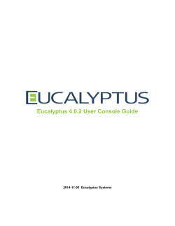 Eucalyptus 4.0.2 User Console Guide 2014-11-05  Eucalyptus Systems