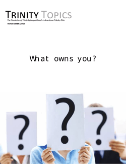 TÙ®Ä®ãù TÊÖ®Ý What owns you? NOVEMBER 2014 