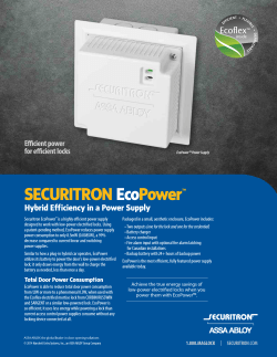 SECURITRON Power Eco Hybrid Efficiency in a Power Supply