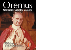 Oremus Westminster Cathedral Magazine BLESSED PAUL VI