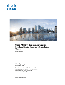 Cisco ASR 901 Series Aggregation Services Router Hardware Installation Guide