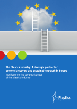 The Plastics Industry: A strategic partner for Manifesto on the competitiveness