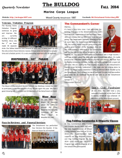 The BULLDOG Fall 2014 Quarterly Newsletter Marine  Corps  League