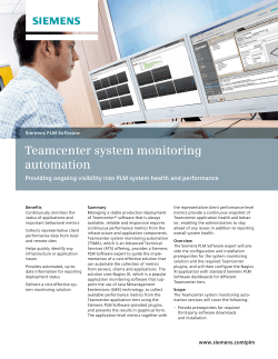 Teamcenter system monitoring automation Siemens PLM Software