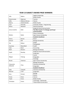 YEAR 13 SUBJECT AWARD PRIZE WINNERS