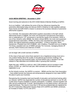 &ndash; November 4, 2014 AASA MEDIA BRIEFING