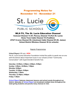 Programming Notes for November 14 – November 21