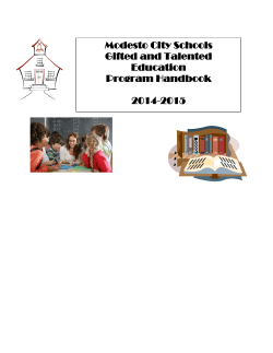 Modesto City Schools Gifted and Talented Education Program Handbook