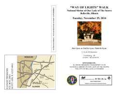 “WAY OF LIGHTS” WALK Tuesday, November 25, 2014 Belleville, Illinois