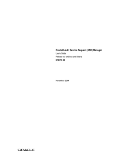Oracle® Auto Service Request (ASR) Manager User’s Guide