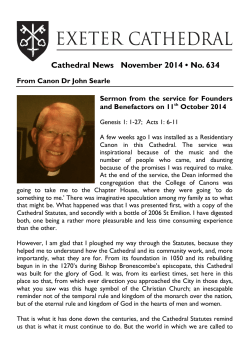 Cathedral News   November 2014 • No. 634