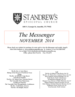 The Messenger NOVEMBER  2014  1601 S. Georgia St, Amarillo, TX 79102