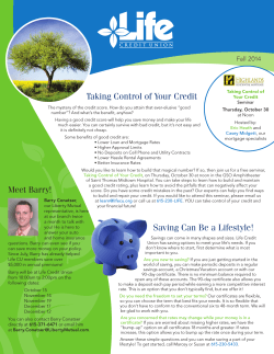 Taking Control of Your Credit Fall 2014