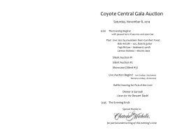Coyote Central Gala Auction Saturday, November 8, 2014