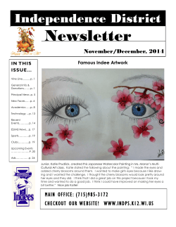 Newsletter Independence District November/December, 2014 Famous Indee Artwork