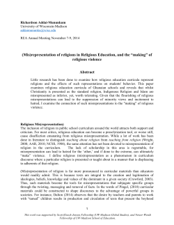 (Mis)representation of religions in Religious Education, and the “making” of Abstract