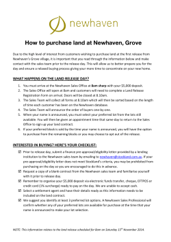 How to purchase land at Newhaven, Grove