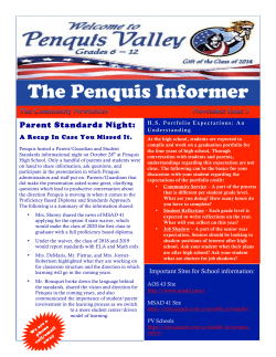The Penquis Informer Parent Standards Night: