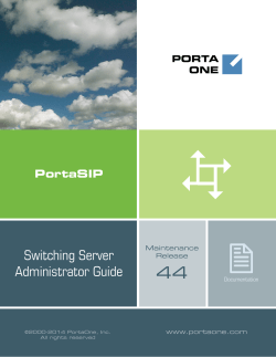 44 Switching Server Administrator Guide PortaSIP