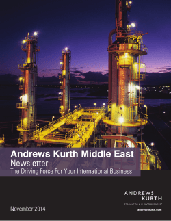 Andrews Kurth Middle East Newsletter The Driving Force For Your International Business