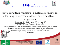 SURMEPI Developing logic models for a systematic review on