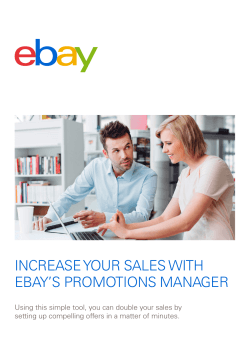 INCREASE YOUR SALES WITH EBAY’S PROMOTIONS MANAGER