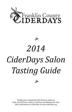 2014 CiderDays Salon  Tasting Guide
