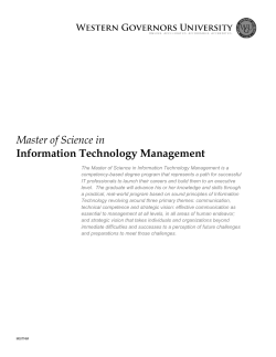 Information Technology Management Master of Science in
