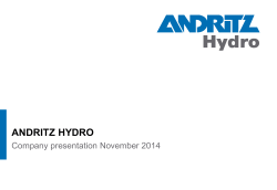 ANDRITZ HYDRO Company presentation November 2014